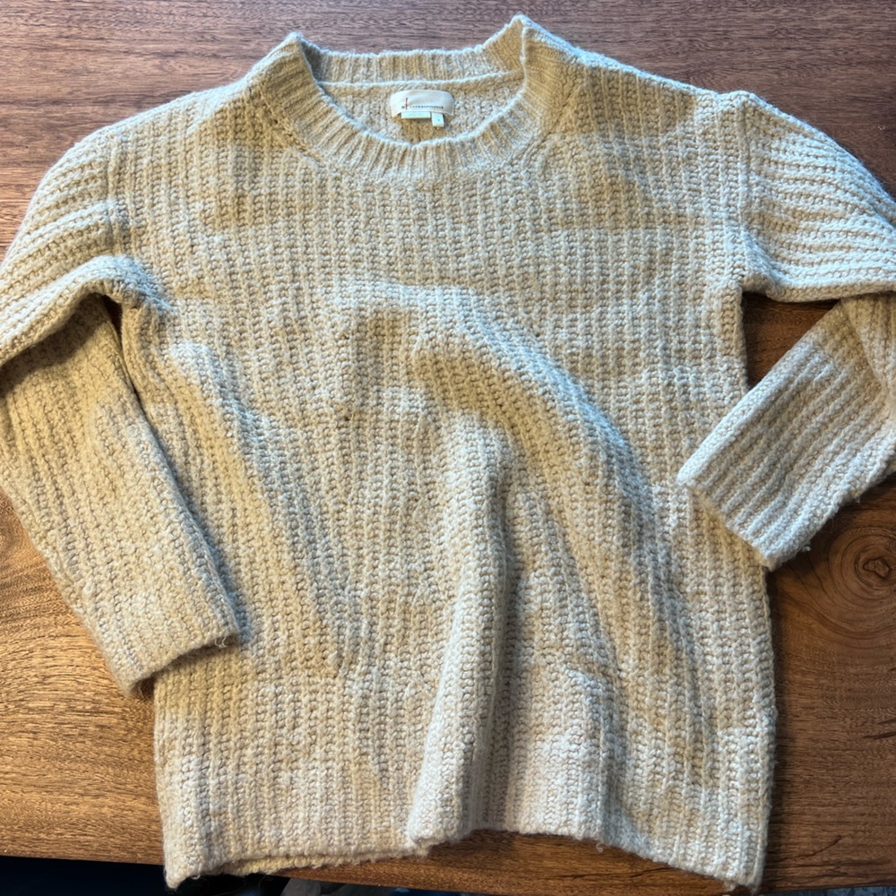 Anthropologie Wool Blend Knit Scoop Neck Sweater